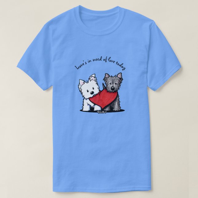 Valentine KiniArt Terrier Duo T-Shirt (Design framsida)