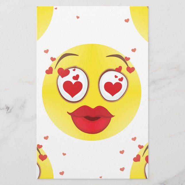 Valentine kiss Emoji Brevpapper (Framsida)