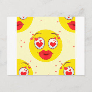 Valentine kiss Emoji Helg Vykort
