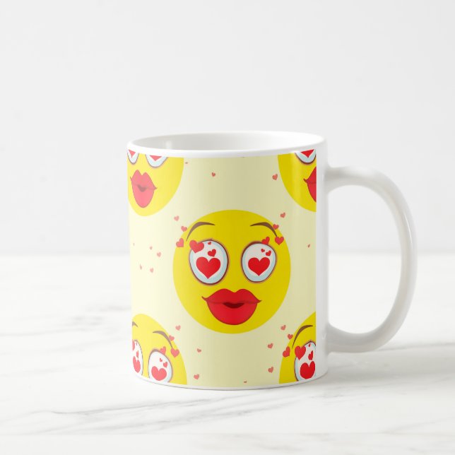 Valentine kiss Emoji Kaffemugg (Höger)