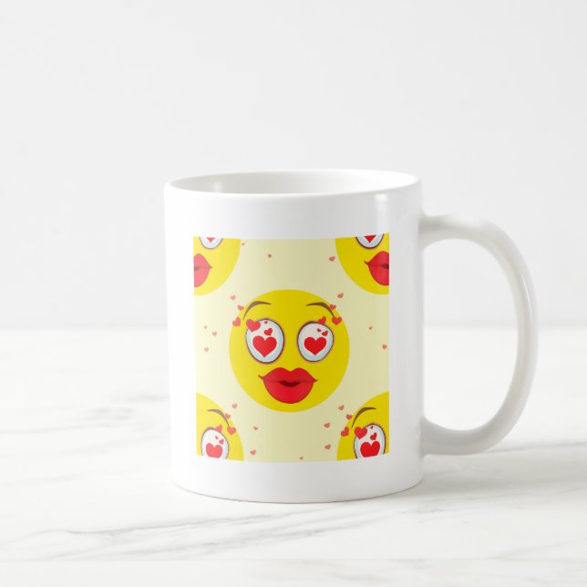Valentine kiss Emoji Kaffemugg (Höger)