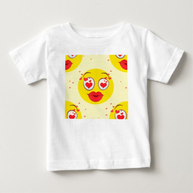 Valentine kiss Emoji T Shirt (Framsida)