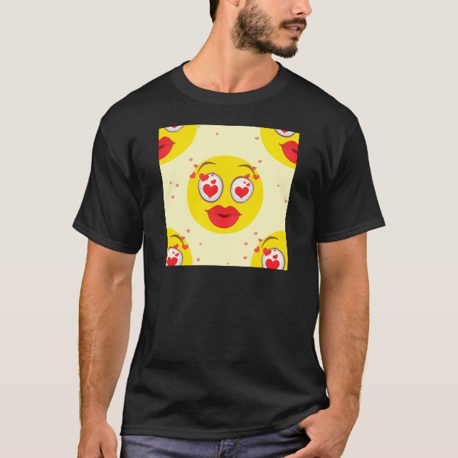 Valentine kiss Emoji T-shirt (Framsida)