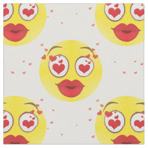 Valentine kiss Emoji-väv Tyg