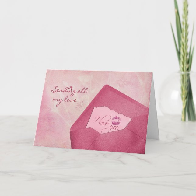 Valentine Kiss i kuvert Helgkort (Framsida)