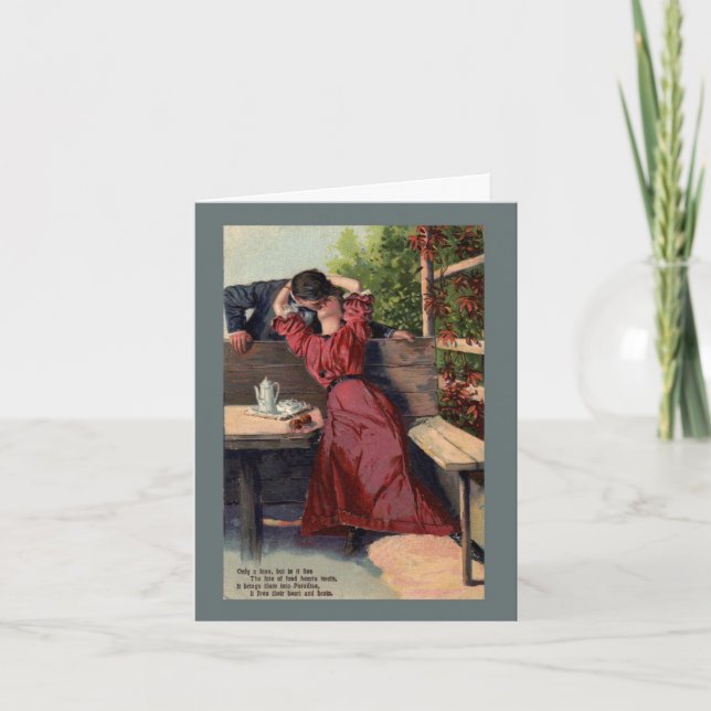 Valentine Kiss-Vintage Card Helgkort (Framsida)