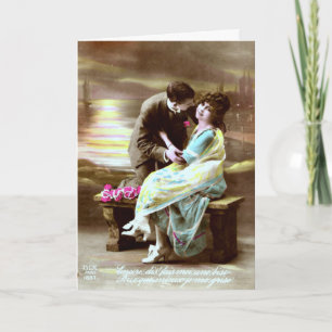 Valentine Kiss - Vintage Valentine Card Helgkort