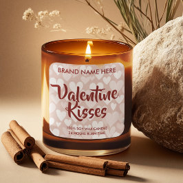 Valentine Kisses Anpassade Rosa Ljus Etiketter