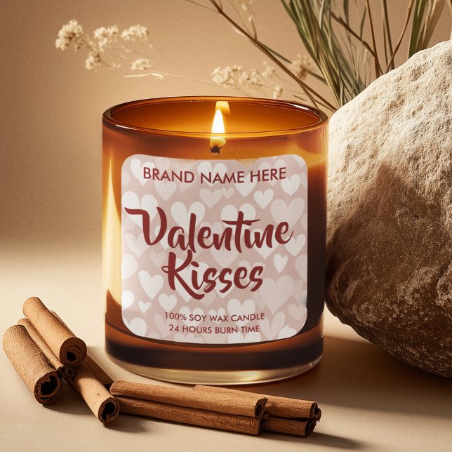 Valentine Kisses Anpassade Rosa Ljus Etiketter  (Skapare uppladdad)