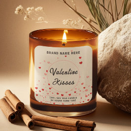 Valentine Kisses Candle –  Modern Love Label Fyrkantigt Klistermärke