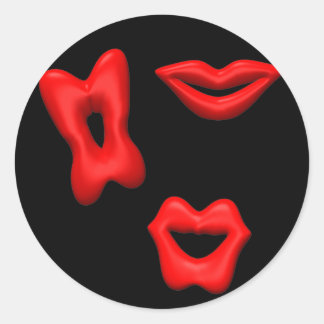 Valentine Kisses Sticker Runt Klistermärke