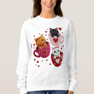 Valentine Knitted Cat PNG Clipart T Shirt