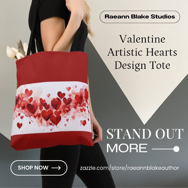 Valentine konstnärlig hjärtdesign handväskor tygkasse (Skapare uppladdad)