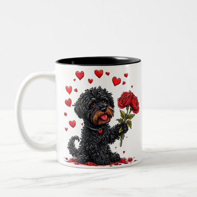 ☕ Valentine Kopp För Hund Med Blommor Present För  (Vänster)
