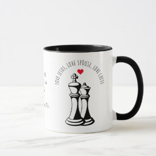 Valentine KUNG QUEEN Kärlek Jesus make Chess Mugg