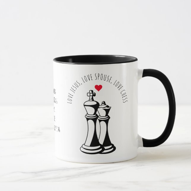 Valentine KUNG QUEEN Kärlek Jesus make Chess Mugg (Höger)