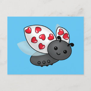 Valentine Ladybug Vykort
