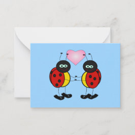 Valentine Ladybugs i Kärlek Mini Kids Cards Anteckningskort
