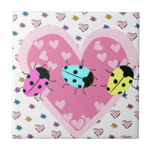 VALENTINE LADYBUGS KAKELPLATTA