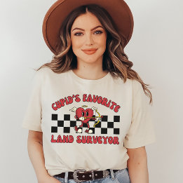 Valentine Land Surveyor Cartography Valentines day T Shirt