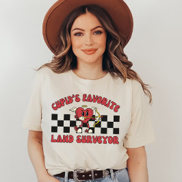 Valentine Land Surveyor Cartography Valentines day T Shirt