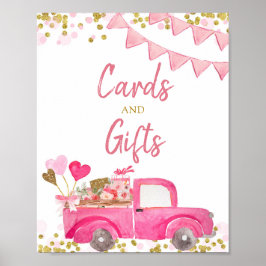 Valentine Lastbil, raring Cards och Gift-skylt Poster