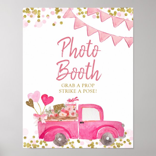 Valentine-lastbils Sweetheart fotostudio Poster (Framsidan)