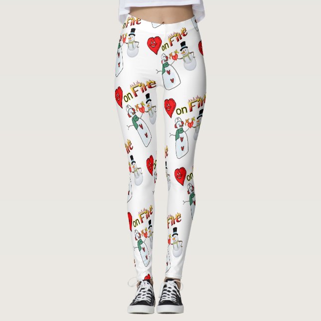 Valentine Leggings Long Snögubbe Fire (Framsida)