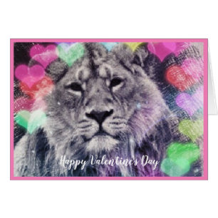 Valentine Lejon Heart Bokeh Digital Art Teckning OBS Kort