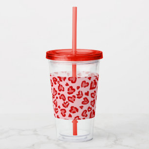 Valentine Leopard Mönster i Red på  Take Away Mugg