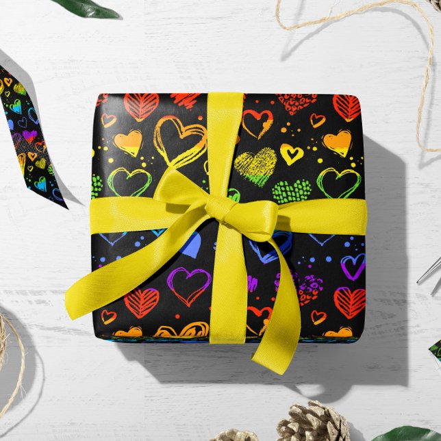 Valentine LGBT Hearts | Valentine Gift Wrap Presentpapper (Skapare uppladdad)
