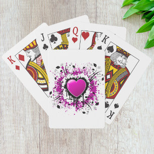 Valentine Lila Heart Casinokort
