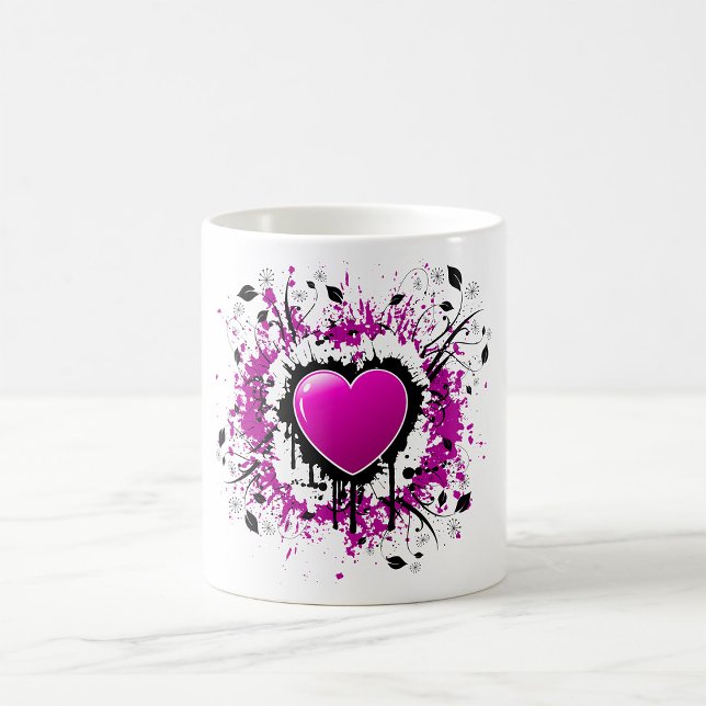 Valentine Lila Heart Kaffemugg (Skapare uppladdad)