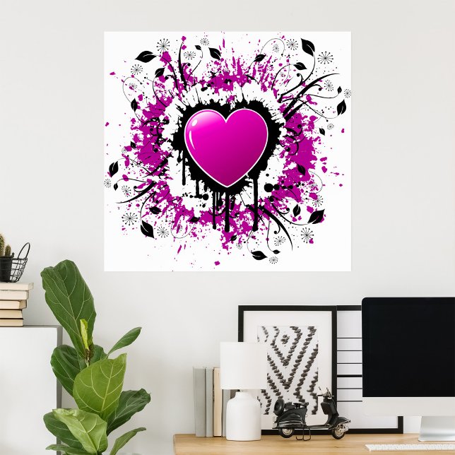 Valentine Lila Heart Poster (Skapare uppladdad)