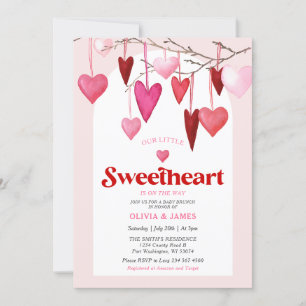 Valentine lille älskling är på väg mot Baby Inbjudningar