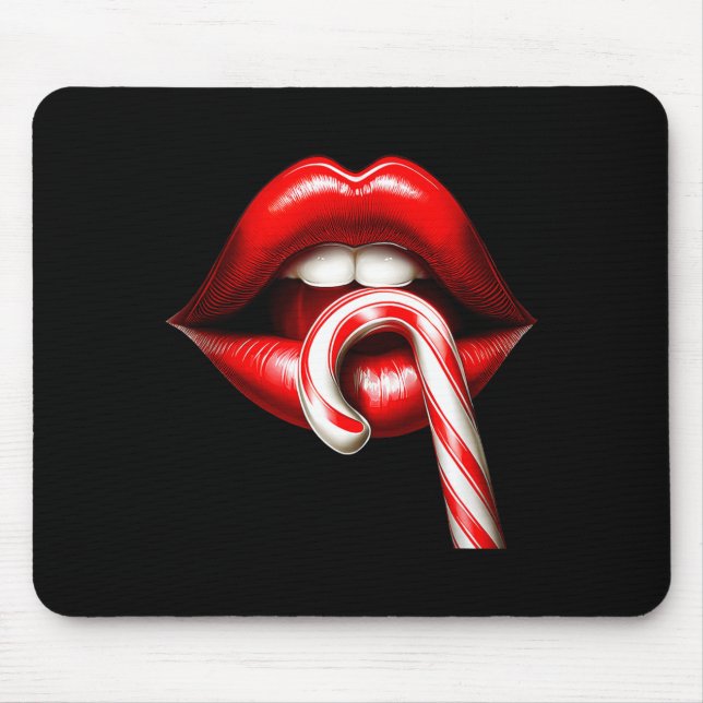 Valentine Lips Kisses Valentines Funny Candy Cane  Musmatta (Framsidan)