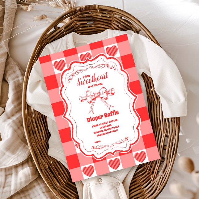 Valentine Little Baby Girl Diapper Raffle Tilläggskort (Skapare uppladdad)