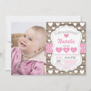 Valentine Little Baby Second Birthday Inbjudningar