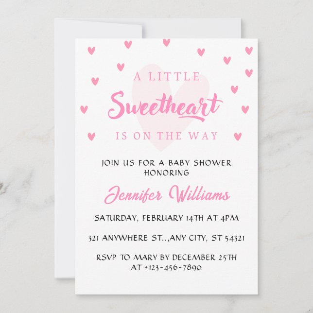 Valentine Little Baby Shower Inbjudningar (Framsida)