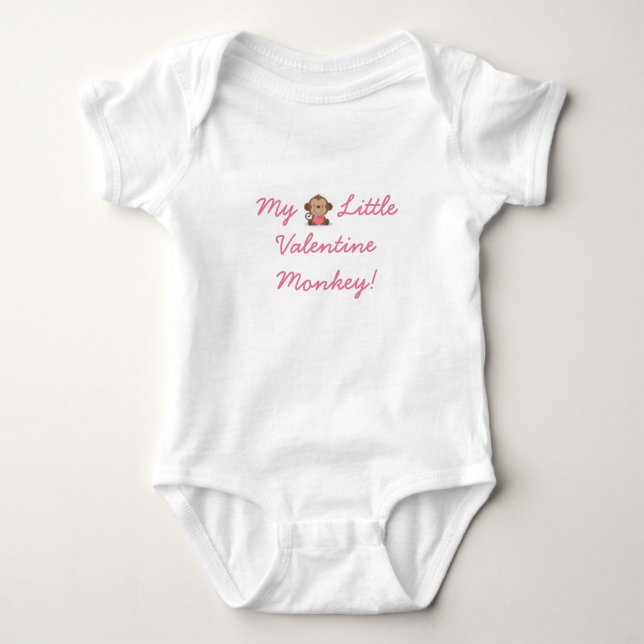 Valentine Little Monkey Baby 3-snap Crawler TREND Tee Shirt (Framsida)