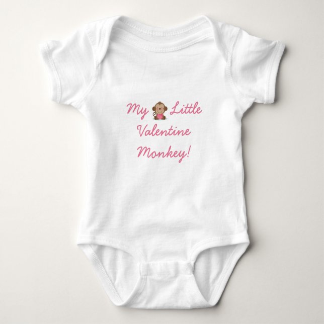 Valentine Little Monkey Baby 3-snap Crawler TREND Tröja (Framsida)