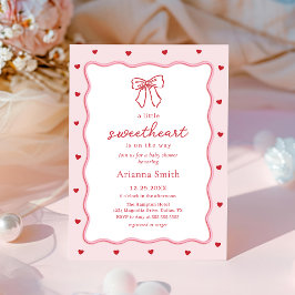 Valentine Little Sweetheart Baby Shower Invitation Inbjudningar