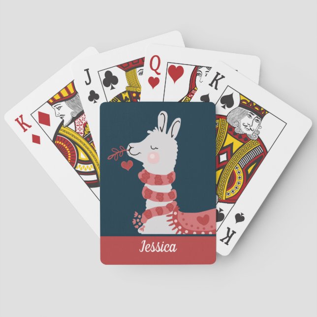 Valentine Llama eget namn Casinokort (Baksidan)
