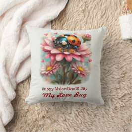 Valentine Love Bug på Blossoms Rose Kudde