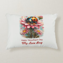 Valentine Love Bug på Blossoms Rose Prydnadskudde