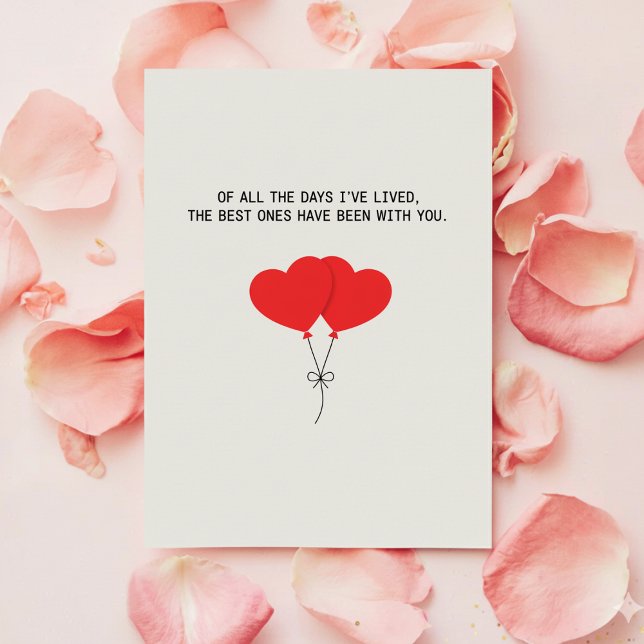 Valentine Love Card for Wife Husband Romantic Julkort (Skapare uppladdad)