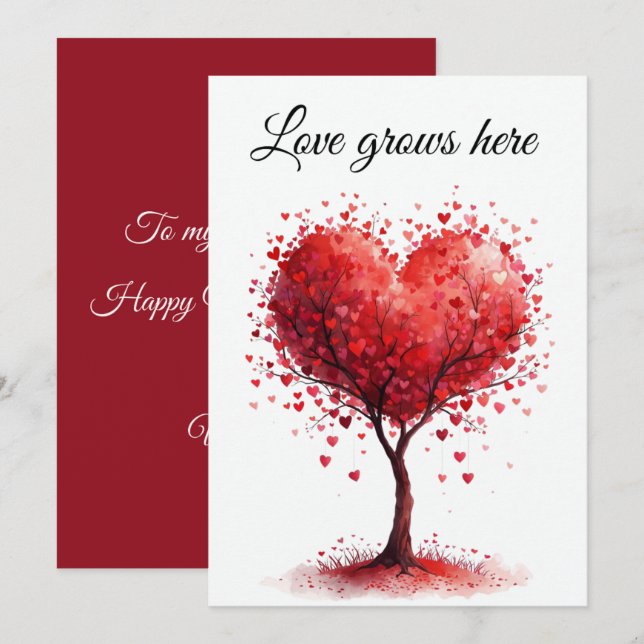 Valentine Love Card | Romantic for Him & Her Tack Kort (Fram/baksida)