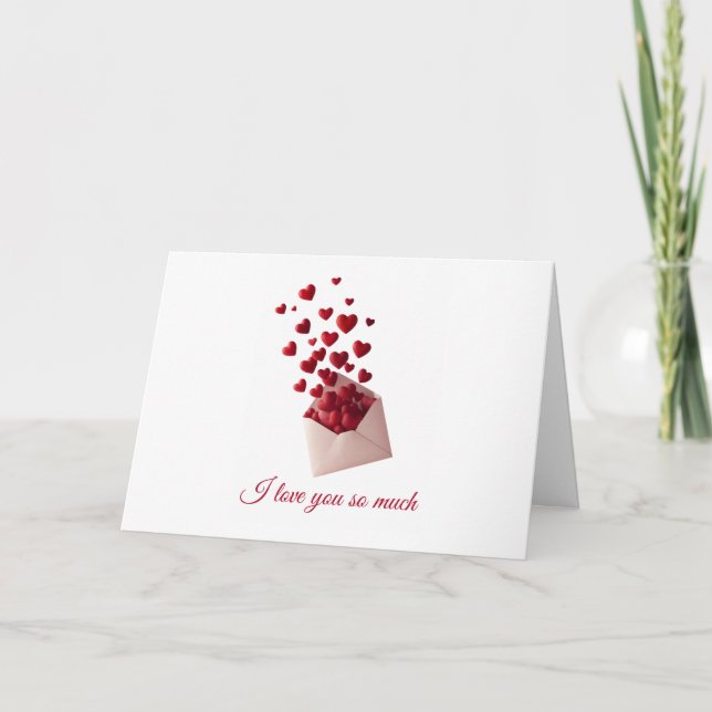 Valentine Love Card | Romantic for Him & Her Tack Kort (Framsida)