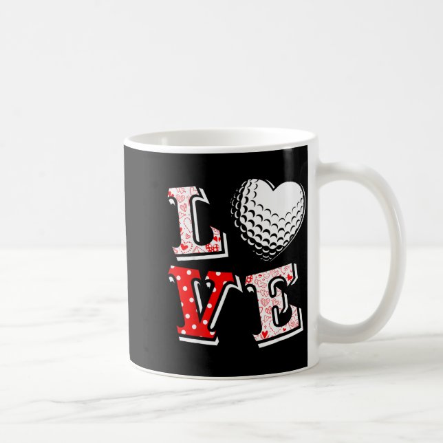 Valentine Love Golf Heart Valentine Day Women Men  Kaffemugg (Höger)