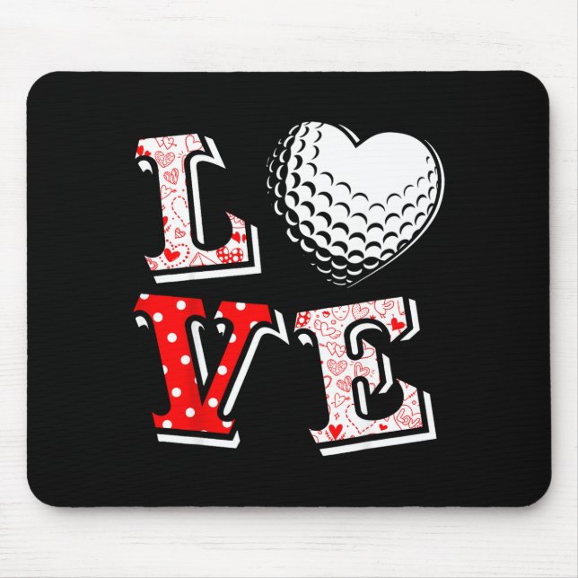 Valentine Love Golf Heart Valentine Day Women Men  Musmatta (Framsidan)
